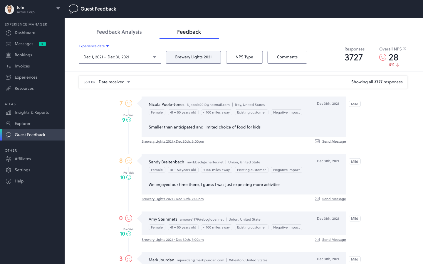 Pinpoint AI raw feedback stream